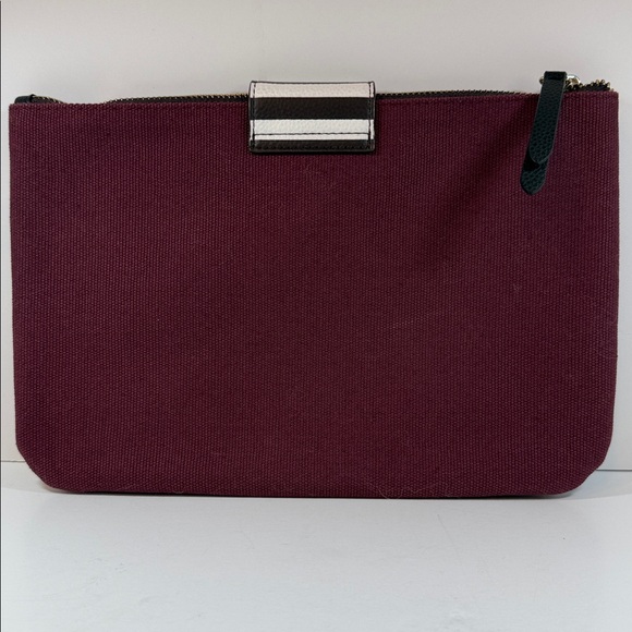 Henri Bendel Maroon Clutch with Striped Accent - Picture 5 of 6